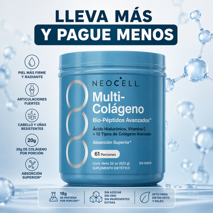 NeoCell Multi-Colageno Peptides - Piel Firme, Cabello Fuerte y Articulaciones